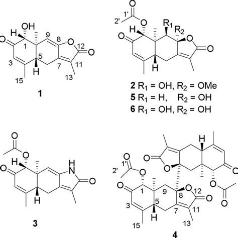 Chemical Structures Of Compound 1 6 Download Scientific Diagram