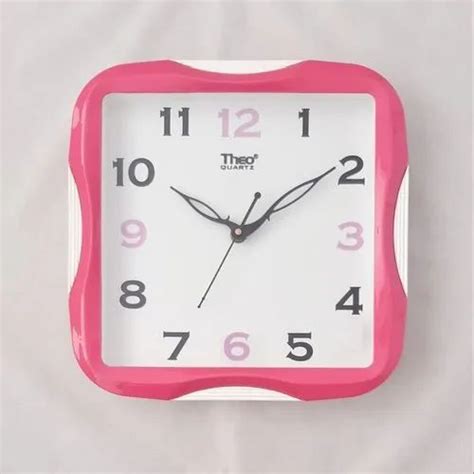 Theo Quartz Plastic Square Neno Wall Clock Size 275x275x45 Mm Model