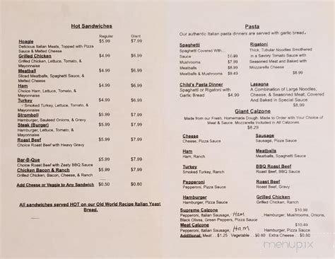 Menu Of Pasquales In Laurel Ms 39440