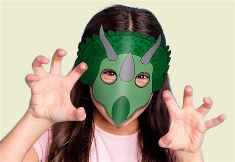 Free Printable Dinosaur Face Masks Mighty Adventures