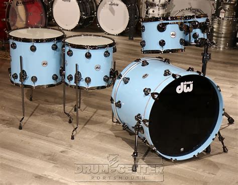 Dw Collectors Maple Mahogany 5pc Drum Set Solid Robin S Egg Reverb