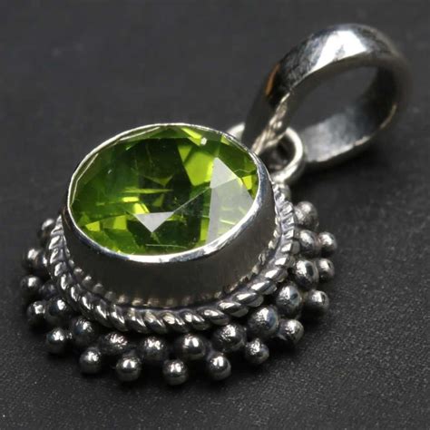 Peridot Steinschmuck Anh Nger Silber