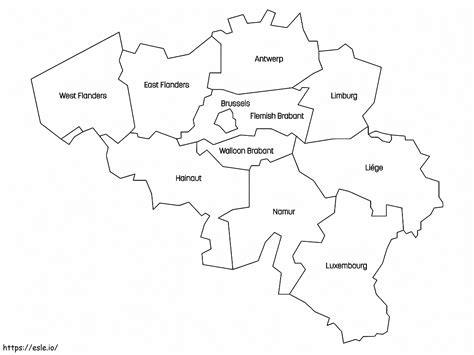 Map Of Belgium Coloring Page