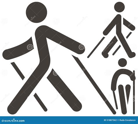 Nordic Walking Icons Stock Vector Illustration Of Symbol 51887562