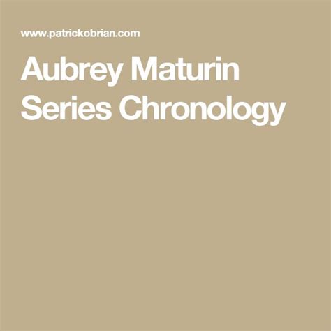 Aubrey Maturin Series Chronology | Maturin, Chronology, Aubrey