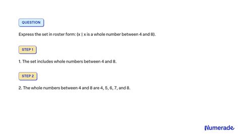 Solved Express The Set In Roster Form X X Is A Whole Number Between