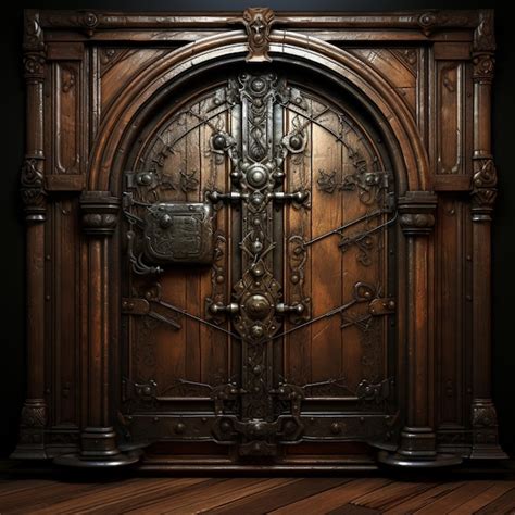 Premium Photo Wooden Door With Ornaments