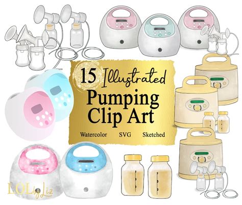 Pumping And Breast Pump Illustrated Graphics Etsy Sweden