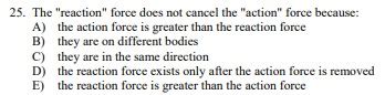 Solved The "reaction" force does not cancel the "action" | Chegg.com