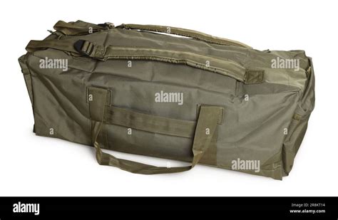 Army Duffle Bag Isolated On White Military Equipment Stock Photo Alamy