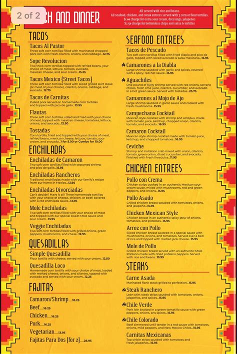 Menu At Mi Cocinita Mexican Grill And Cantina Restaurant Soap Lake