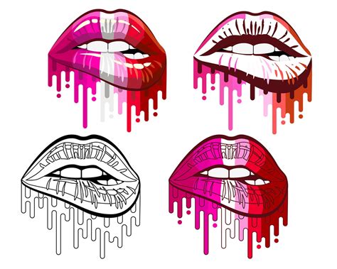 Lesbian Pride Lips Svg Dripping Lips Lip Print Lesbian Art Etsy