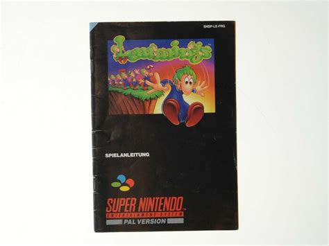 Lemmings German Manual Super Nintendo Snes Manual