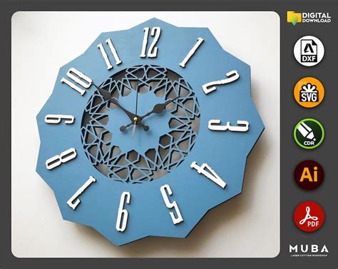 Wall Clock Svg Watch Models Wall Decor Clocks Dxf Files For Etsy