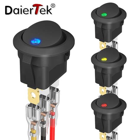 DaierTek Joli Bascule Rond Pour Automobile Interrupteur Bascule