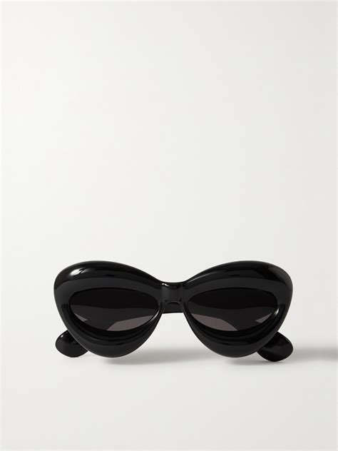 Loewe Inflated Injection Plastic Cat Eye Sunglasses In Blackgray Modesens