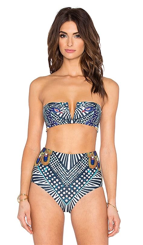 Mara Hoffman V Wire Bikini Top In Peacocks Green Revolve