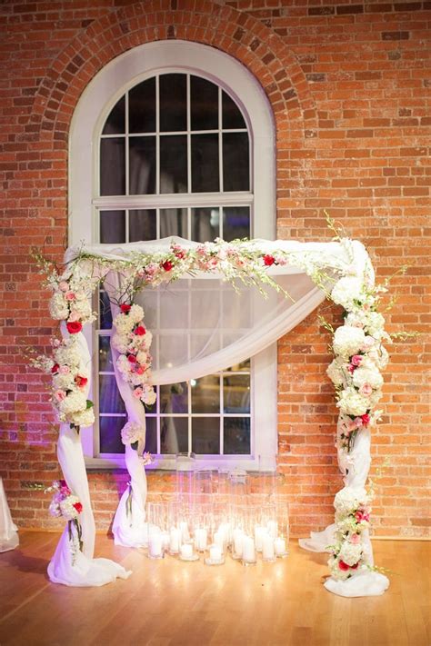 No One Will Look Away From A Floral Arch Valentines Day Wedding