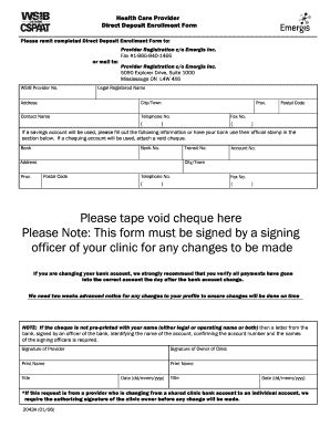 Fillable Online Please Tape Void Cheque Here Please Note This Form