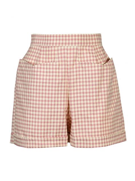 1950s Shorts Pink And Cream Gingham From Vivien Of Holloway