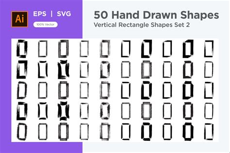 Vertical Rectangle Shape 50_Set V 2 Graphic by shahsoft · Creative Fabrica