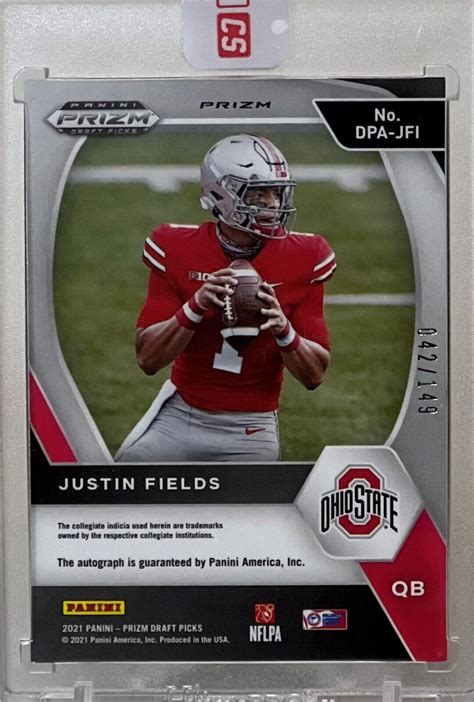 2021 Panini Prizm Draft Picks Justin Fields Blue Prizm Rc Auto 149 Ebay