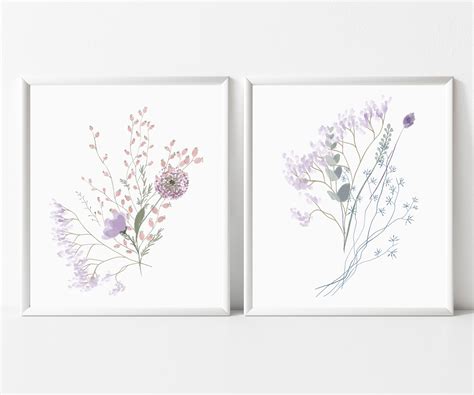 Set Of Wildflower Prints Floral Instant Art Printable Etsy