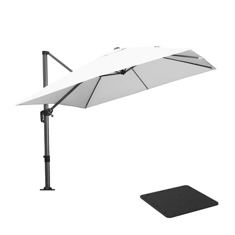 Purple Leaf 10 Ft Square Aluminum Outdoor Patio Cantilever Umbrella Offset 360 Degree Rotation