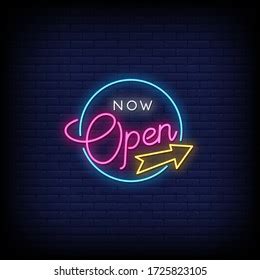 Now Open Neon Signs Style Text Stock Vector Royalty Free 1725823105