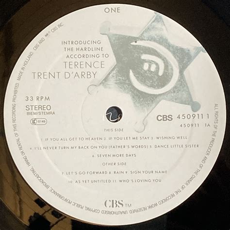 Terence Trent D Arby Introducing The Hardline According To Terence