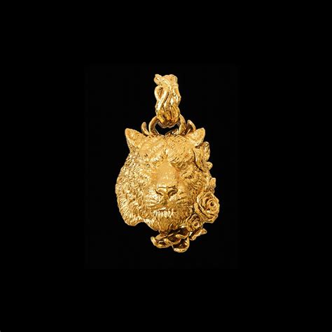 Unique Tiger Necklace Pendant Gold Vermeil Jewelry Coppertistwu