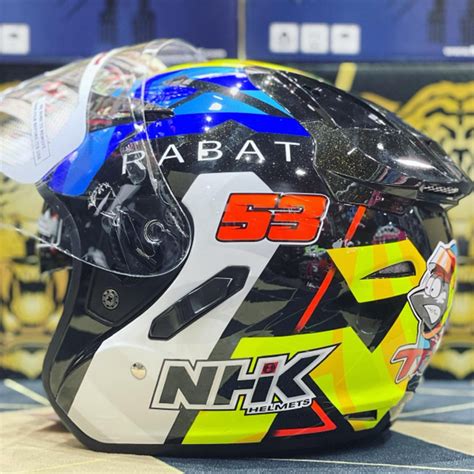 NHK R1 V2 TITO RABAT BLACK BLUE GLOSSY ZACK HELMET EMPIRE