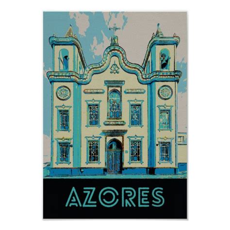 azores terceira island illustration portugal poster zazzle azores