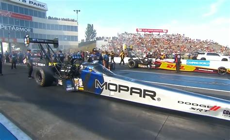 Leah Pruett Shawn Langdon Top Fuel Dragster Qualifying Rnd3 Menards Nationals Presented