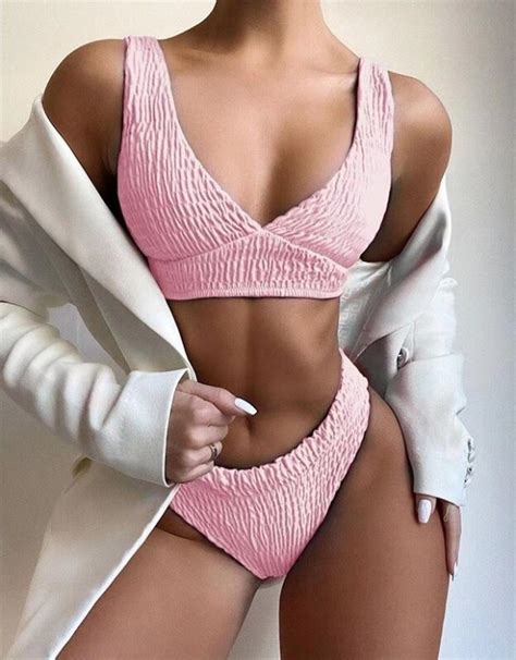 Bikini damskie P różowy L Lunzo pl