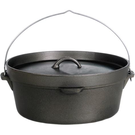 Cajun Cookware Pots Without Legs 6 Quart Seasoned Cast Iron Camp Pot ...