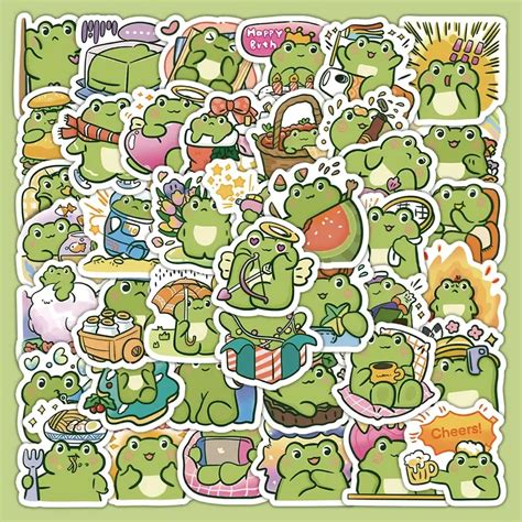 Frog Stickers Cartoon Vinyl Waterproof Stickers Laptop Temu