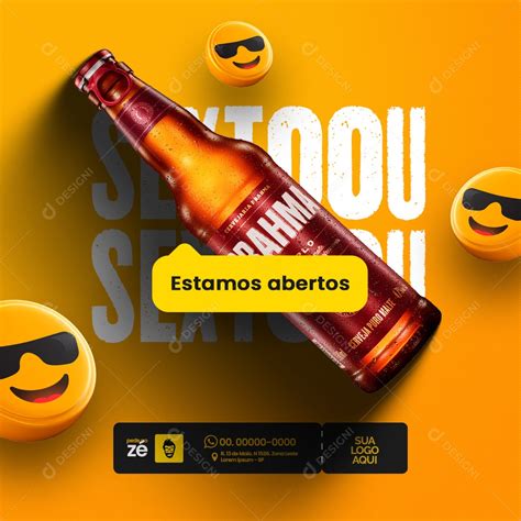 Distribuidora De Bebidas Estamos Abertos Sextou Social Media Psd