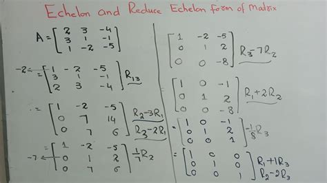 Row Echelon Form Of Matrix Explained Echelon And Reduce Echelon Form