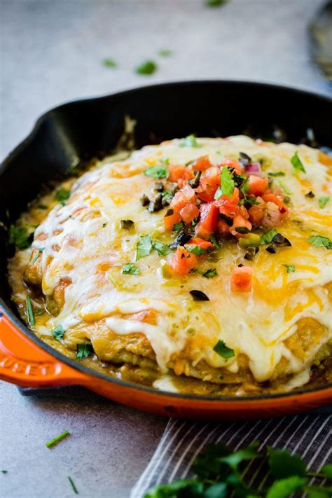 One Skillet Honey Lime Chicken Enchiladas Casserole Oh Sweet Basil