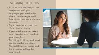 B Speaking And Listening Test Questions Ppt