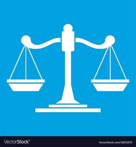 Scales Of Justice Icon White Royalty Free Vector Image