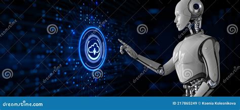 Download Update. Robot Pressing Button on Screen 3d Render Stock ... 