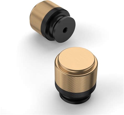 Amerdeco Pack Champagne Bronze Black Knurled Cabinet Knobs Kitchen