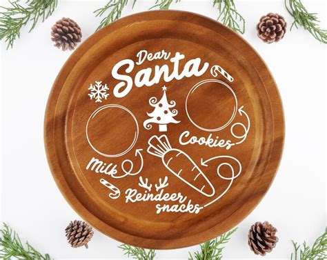 Dear Santa Cookies And Milk Circle Tray For Christmas Svg Cut Etsy