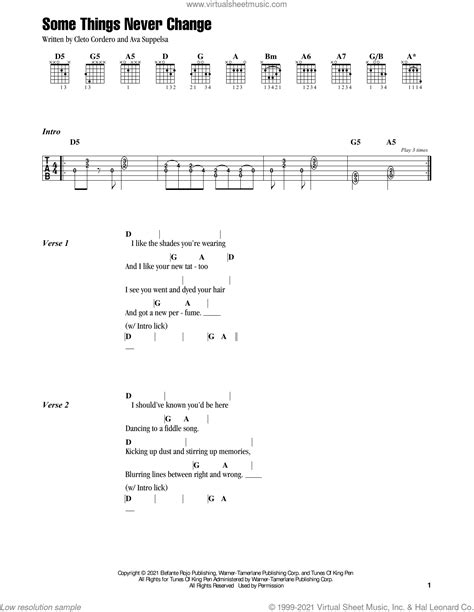 Some Things Never Change Sheet Music For Guitar Chords PDF