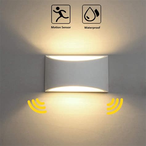 Motion Sensor Modern Wall Sconce 7w Warm White Led Wall Sconce Plaster