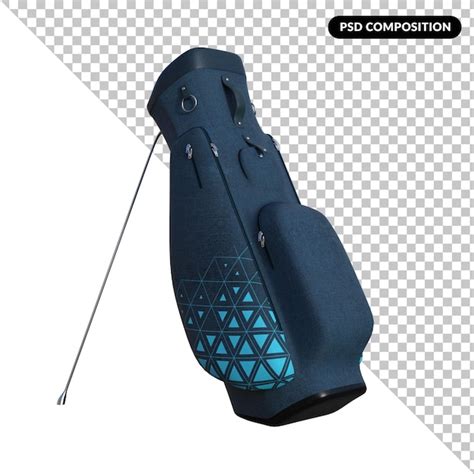 Una Bolsa De Golf Azul Renderizado 3d Aislado Archivo PSD Premium