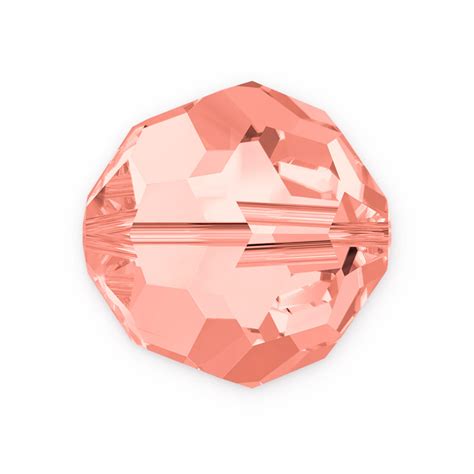 Swarovski Crystal Mm Rose Peach Round Bead Pc