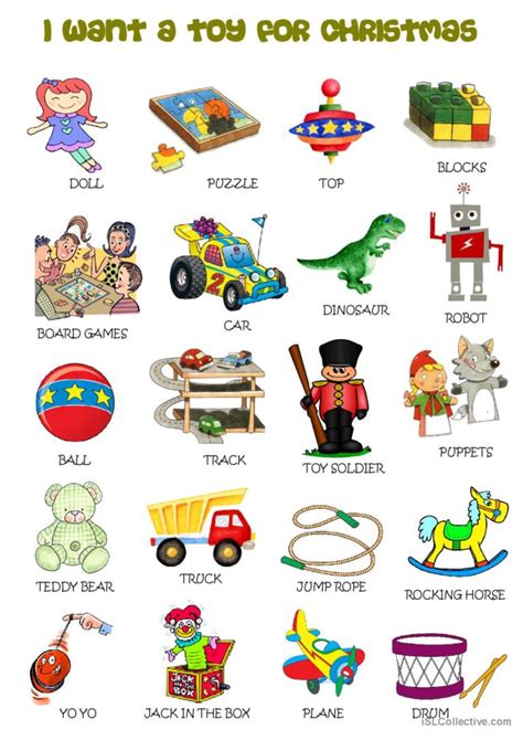 I Want A Toy For Christmas Pictionar English Esl Worksheets Pdf And Doc